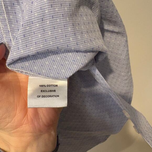 Tailor Byrd Collection Non Iron Trim Fit Mens Dress Shirt 15 1/2, 34/35 Blue - Picture 7 of 10